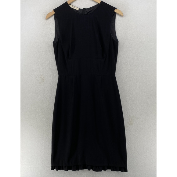 PRADA MILANO Dress 42 S Silk Blend Sheath Sleeveless Career Workwear Black - Picture 1 of 15